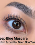 COSNORI Perfect Setting Waterproof Mascara Long&Curl 05 Royal Blue – Long Lasting Smudge - Deep Blue Mascara - Vibrant Pop of Color - Perfect Accent for Deep Skin Tones - 0.23fl oz (7ml)