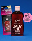 Vacation Baby Oil SPF 30 + Air Freshener Bundle, Broad Spectrum SPF 30 Sunscreen Oil, Vegan Suntan Oil with Broad Spectrum SPF, Sunscreen Tanning Oil, TSA Friendly, Travel Size, 3.4 fl. oz.