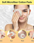 Nugilla 18 Packs Reusable Makeup Remover Pads with a Washable Laundry Bag, Resuable Microfiber Round Towel Skin Face Towels, Soft Makeup Remover Cloth, Fast Drying Washcloth (White)