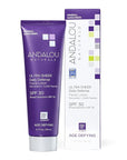 Andalou Naturals Age Defying Face Sunscreen, SPF 30 Zinc Oxide Mineral Sunscreen, Ultra Sheer Daily Defense Face Lotion, Helps Hydrate Skin, Gentle & Lightweight - 2.7 Fl. Oz.