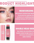 Cream Blush Stick with Brush,Waterproof Blush Makeup,Long Lasting Cherry Pink