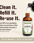 Banyan Botanicals Organic Castor Oil – Pure and Refined Castor Oil – for Face and Skin Care, Hair Care, and Natural Beauty – 8 oz – Non GMO, Hexane Free, Vegan, and Cruelty Free