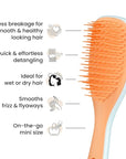 Tangle Teezer Ultimate Detangler Hairbrush, Eliminates Knots & Reduces Breakage, Mini Hair Brush for Travel, Small Hands & All Hair Types, Ice Blue & Sweet Orange