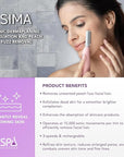 SPA SCIENCES - SIMA Patented Dermaplane Razor for Women Face – Painless 2-in-1 Facial Exfoliation & Peach Fuzz Hair Removal – Anti-Aging – 3 Speeds – Rechargeable – 7 Weeks Treatment