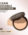 Covergirl Clean Invisible Pressed Powder, Lightweight, Breathable, Vegan Ivory 110, 0.38oz