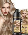 Natural Hair Dye Shampoo 3 IN 1, Hair Color for Gray Hair Coverage, Hair Coloring Shampoo for Women, Color Shampoo Beard Dye for Men, Vegan Ammonia Free Hair Shampoo (NATURAL BLONDE)