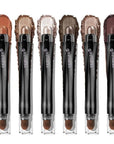 Neutral Eyeshadow Stick Makeup Set, Metallic Shimmer Matte Cream Eye Shadow Eyeliner Brightener Pencil Crayon - Cinnamon Coco