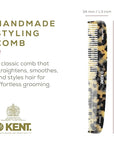 Kent 9T Fine Tooth and Wide Tooth Hair Combs - Large Detangler Handmade Dressing Comb - Wet & Dry Use, Durable Grooming for Women & Men - Made in England (WhiteTokyo)