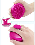 HEETA Scalp Massager Hair Growth, Soft Silicone Scalp Scrubber Shampoo Brush for Exfoliation, Dandruff Removal Head Massage Stress Relax, Wet & Dry Use for Thick Thin Curly Hair Care, Hot Pink