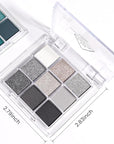 evpct 9 Colors Silver Gray Glitter Eyeshadow Palette, Black Smokey Grey and Silver White Sparkle Glitter Shimmer Shiny Eye Shadow Palette Makeup kit for older Women, High Pigment Waterproof eyeshadow