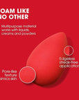 Beautyblender® | Ruby Beauty Blender Makeup Sponge, Super-Soft Foam Easily Blends Foundations, Powders & Creams, Made in USA, Reusable, Washable, Streak Free Application, Vegan, Cruelty Free