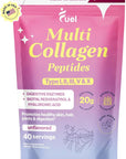 Fuel Multi Collagen Peptides Powder – 20g Hydrolyzed Collagen I, II, III, V & X for Hair, Skin, Nails & Joint Support – Better Absorption – Keto & Gluten Free, Unflavored 9.31oz