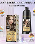 Natural Hair Dye Shampoo 3 IN 1, Gray Hair Coverage, Vegan, Ammonia-Free & Paraben-Free Hair Coloring Shampoo for Women & Men, Beard Dye for Men, Nourishing Gentle Easy to Use (ASH BROWN)