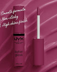 NYX PROFESSIONAL MAKEUP Butter Gloss, Non-Sticky Lip Gloss - Cranberry Pie (Mauve Purple)
