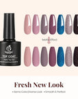 Beetles Matte Gel Top Coat for Gel Nail Polish, 7.5ML Chrome Proof Matte Top Coat No Wipe Powder-Resist Matte Finish for Detail Chrome Nail Powder Painting Long Lasting UV Nail Art
