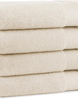 Arkwright Bath Towels Set of 4 - Super Soft 100% Cotton, 600 GSM Quick Dry & Absorbent, Luxury Bathroom Essentials for Hotels, Spa, Hosts, and Vacation Rentals, Alabaster Ivory