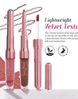 2 PCS Lip Liner and Lip Stain Combo Set, High Pigmented Long Lasting Velvet Lip Tint, Well-Defined Lipliner, Weightless Waterproof Not Animal Tested, Matte Finish Makeup