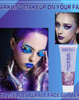 MEICOLY Chameleon Purple Hair Glitter,Halloween Chunky Face Body Glitter,Mardi Gras Accessories Outfits for Women,Color Changing Mermaid Face Glitter,Festival Glitter Makeup for Face Body Hair