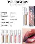 Glitter Liquid Lipstick Chameleon Eyeshadow Waterproof Long Lasting Diamond Shimmer Glitter Lipstick,Multi-Dimensional Eye Looks, High Pigmented Non-stick Cup Lipstick Party(04#)