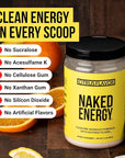 Naked Citrus Naked Energy - Citrus Flavored Clean Pre Workout Supplement for Men and Women, Vegan Friendly, No Added Sweeteners, Colors Or Flavors - 30 Servings