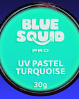 Blue Squid Face Paint Water Based Single Cake Professional Face & Body Paint - Water Activated, Kids Adults Face Painting for Costume, Halloween Makeup, Cosplay - UV Pastel Turquoise Face Paint 30g