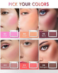 Pink Powder Blush Palette, Matte Powder Makeup Blush Enhancing -#Pink