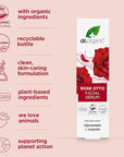 Dr. Organic Rose Otto Facial Serum | Nourishes and Smoothes Skin, Promotes Healthy Aging, Natural, Certified Organic, Paraben & SLS-Free, 30 mL / 1 fl oz