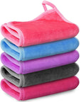 Nugilla Makeup Remover Cloth, 13x7 Inch Reusable Makeup Remover Towels, Microfiber Fast Drying Facial Washcloth, Soft Face Towels for Washing Face