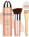 AIUEO Magic Minerals Airbrush Foundation Makeup Silky Mist Spray Foundation Makeup Airbrush Flawless Setting Spray Foundation for Mature Skin-Natural