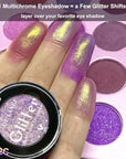 Afflano Purple-Gold Duo Chrome Multichrome Eyeshadow, Holographic Glitter, Color Change Sparkle Chameleon Luminizer Highlighter
