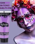 MEICOLY Cream Light Purple Face Body Paint,2.37Oz Large Tube Water Based Full Body Paint for Adults and Kids,Lavender Violet Face Paint for Halloween Stage SFX Special Effects Ursula Cosplay Makeup