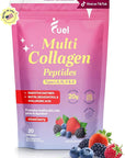 Fuel Multi Collagen Peptides Powder – 20g Hydrolyzed Collagen I, II, III, V & X for Hair, Skin, Nails & Joint Support – Better Absorption – Keto & Gluten Free, Mixed Berry, 9.59oz