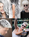 White Hair Color Wax, Natural Hairstyle Wax 4.23 oz, Temporary Hairstyle Cream for Party, Cosplay, Halloween, Daily use, Date, Clubbing (White)