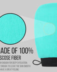 Valitic Exfoliating Glove Body Scrubber - Exfoliating Mitt Dead Skin Remover, Shower Face and Body Exfoliator - Korean Style Skin Scrubber Washcloth - Spray and Self Tan Remover, 1 Turquoise