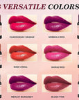 Wine Lip Tint 6 Colors Bottle Lipgloss Stain Waterproof Long Lasting Natural Liquid Lipstick Mini Make Up Gloss Matte Sticks Makeup Set Plumper Red Pack Set Wine 24 Hour Set Non-stick Cup