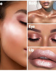 Chubby Cream Highlighter Stick for Face, Glitter Eyeshadow Peach Shimmer