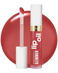 REVLON Super Lustrous Glimmer Lip Oil, Moisturizing & Tinted, Shiny Finish, Made with Plant-Based Squalane, 008 Just Toasty, 0.13 fl oz