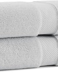 Aston & Arden Egyptian Bath Towels - Pack of 2 - Oversized Ultra Soft Thick & Absorbent, 100% Ringspun Egyptian Cotton Bathroom Towel for Spa, Hotel, 600 GSM, 30 x 54 in, Light Grey