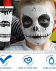 MEICOLY Cream Moonlight White Face Body Paint,2.37Oz Large Tube Water Based Full Body Paint for Adults and Kids,Professional Face Paint for Halloween Stage SFX Special Effects Cosplay Makeup
