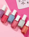 essie salon-quality nail polish, vegan, purple, shimmer, flirty flutters, 0.46 fl oz
