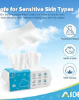 AlDEA Face Towels Disposable-600Ct, Face Towelettes for Sensitive Skin, Clean Facial Wipes for Makeup Removing, Facial Cleansing, Travel, Dry Wipes Face Cloths