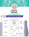 GuruNanda Lion & Lamb Kit 2.0, Electric Toothbrush with Water Flosser Combo, 4 Jet Tips, 4 Brush Heads, & IPX7 Waterproof Design for Complete Oral Care, Lavender
