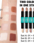 Contour Stick, 2Pcs Dual-Ended Highlighter Makeup Pen & + 03#)