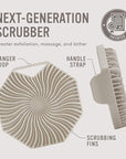 Sud Scrub® Antimicrobial Silicone Body Scrubber, Exfoliating Body Scrubber for Sensitive Skin, Eco Friendly Shower Scrubber for Body, Silicone Body Brush for Showering, Clay