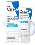 CeraVe Ultra-Light Moisturizing Gel, Hydrating Gel Face Moisturizer with Ceramides, Niacinamide, Hyaluronic Acid, Fragrance Free, Oil-Free, Weightless Mattifying Moisturizer, 1.75 FL Oz