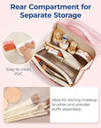 BAGSMART Travel Makeup Bag Large Capacity Cosmetic Bag, Wide-open Portable Make Up Bag Organizer for Women for Travel Essentials Toiletries Accessories Bottles, Brushes, Pink