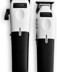 TPOB Play Barber Hair Clippers & Trimmer for Men 7500 RPM with Rubber Grips (White 2 Set)