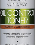 Advanced Clinicals Oil Control Purifying Facial Mist Toner. Hydrating, Non-Greasy Tea Tree Oil, Witch Hazel Toner W/Aloe Vera Face Mist Cleans Pores & Clears Acne All Skin Types, 8 Fl Oz (Pack of 1)