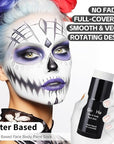 Go Ho White Face Paint,Washable Formula Face Paint Stick,Non-toxic Full-coverage Cream to Powder White Face Body Paint for Halloween Cosplay Zombie Skeleton Clown Goth Makeup