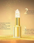 Transferproof Color Changing Lipstick, Gold Crystal Ph Lipstick Color Changing Lipsticks for Women Girls, Temperature Change Moisturizer,Long Lasting 24 Hours Moisturizing Glossy Shine Lip Gloss(2Pcs)